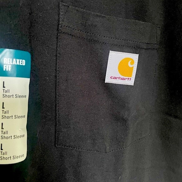 NWT Carhartt Men's Tall Relaxed Fit Heavyweight Short-Sleeve Pocket T-Shirt Sz L - Picture 3 of 5